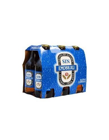 CERVEZA EMDBRAU SIN ALCOHOL PACK-6 BOTELLINES 250ML.