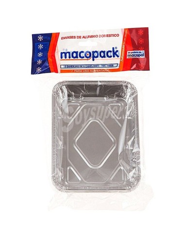 BANDEJA ALUMINIO MACOPACK RECTANGULAR PACK-5U. 6 RACIONES