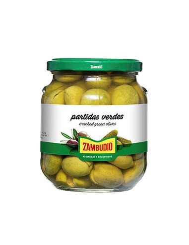 ACEITUNAS ZAMBUDIO PARTIDA VERDE TARRO 350GR.