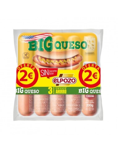 EL POZO SALCHICHAS BIG QUESO PACK-3