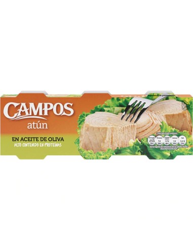 ATUN CAMPOS ACEITE OLIVA RO-80 PACK-3 LATAS