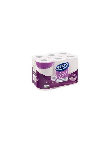 PAPEL HIGIENICO NICKY ULTRA SOFT LILA PACK-12 ROLLOS