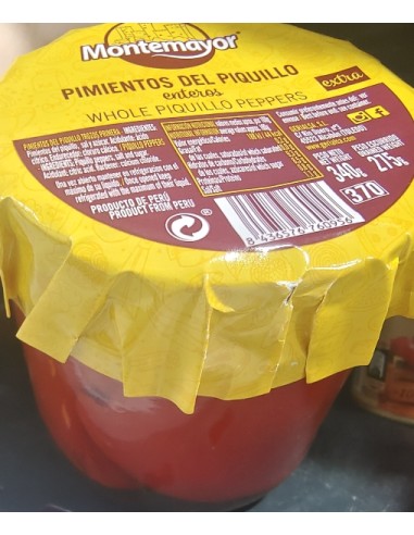 PIMIENTOS DEL PIQUILLO ENTEROS MONTEMAYOR TARRO 370GR.