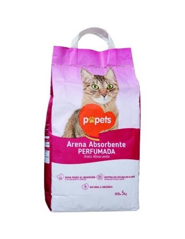 TIERRA PARA GATOS POPETS PERFUMADA 5KG.