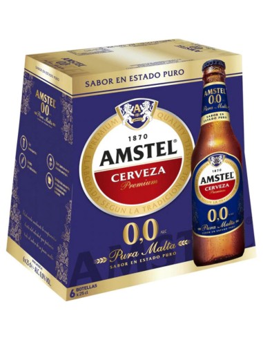 CERVEZA AMSTEL 0,0 250ML. PACK-6 BOTELLINES