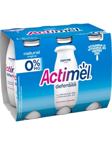 DANONE ACTIMEL LIQUIDO DESNATADO NATURAL PACK-6