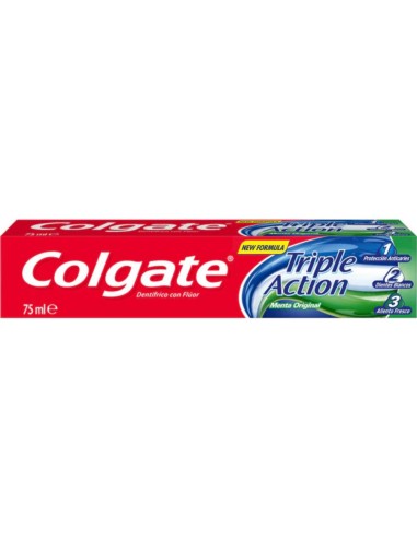 CREMA DENTAL COLGATE TRIPLE ACTION 3 COLORES 75ML.